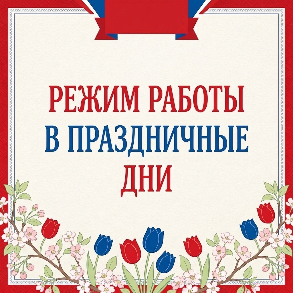 Режим работы в праздничные дни Режим работы в праздничные дни