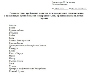 О профилактике желтой лихорадки