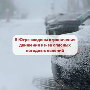 В Югре введены ограничения движения из-за опасных погодных явлений