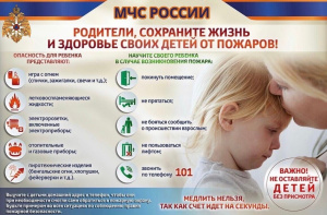 Сохраните памятку и ознакомьте с правилами пожарной безопасности детей!