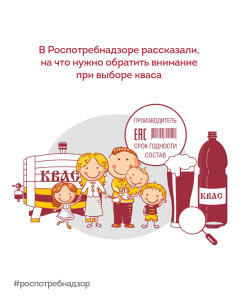 В Роспотребнадзоре рассказали, на что нужно обратить внимание при выборе кваса