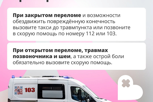 Первая помощь при переломе