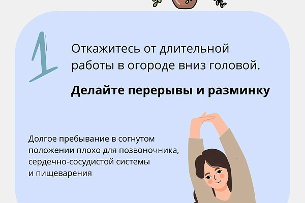 Работа на даче с заботой о здоровье