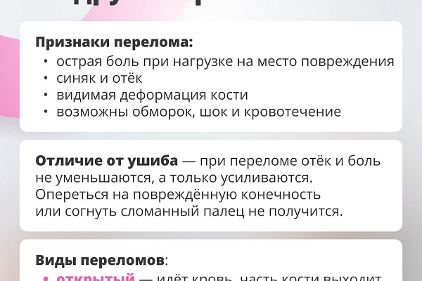 Первая помощь при переломе