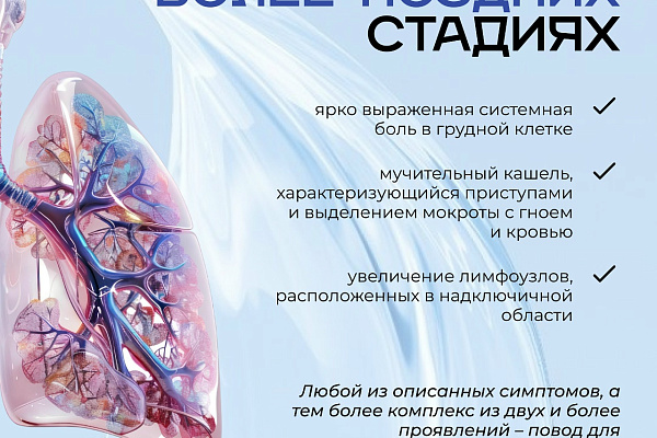 Рак легких на ранних стадиях может протекать бессимптомно