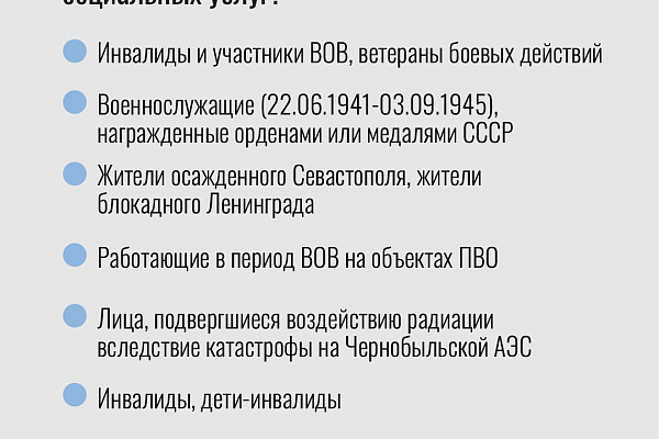 Кто имеет право на получение набора социальных услуг?